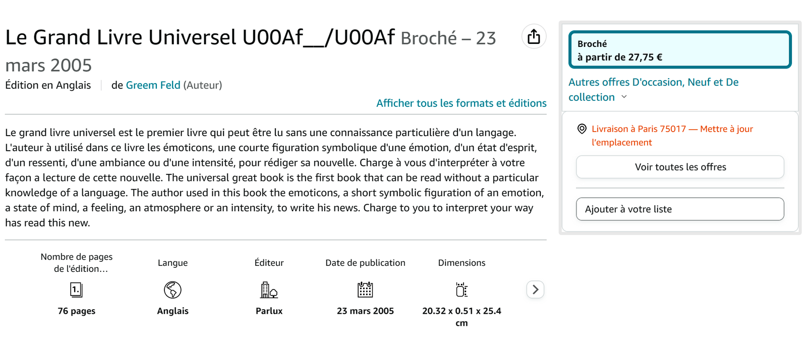 Premier livre en emoticon